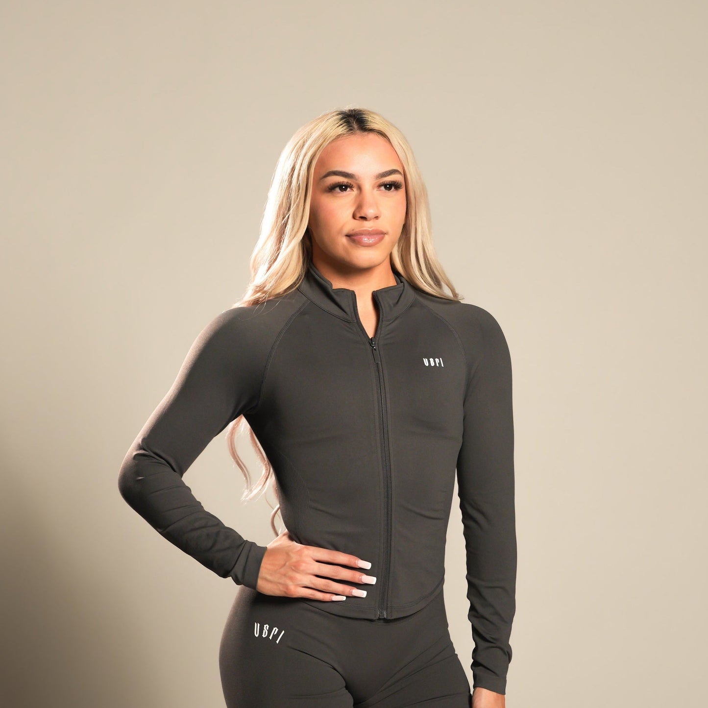 VSRL Long Sleeve Zip Up (Shark Grey)