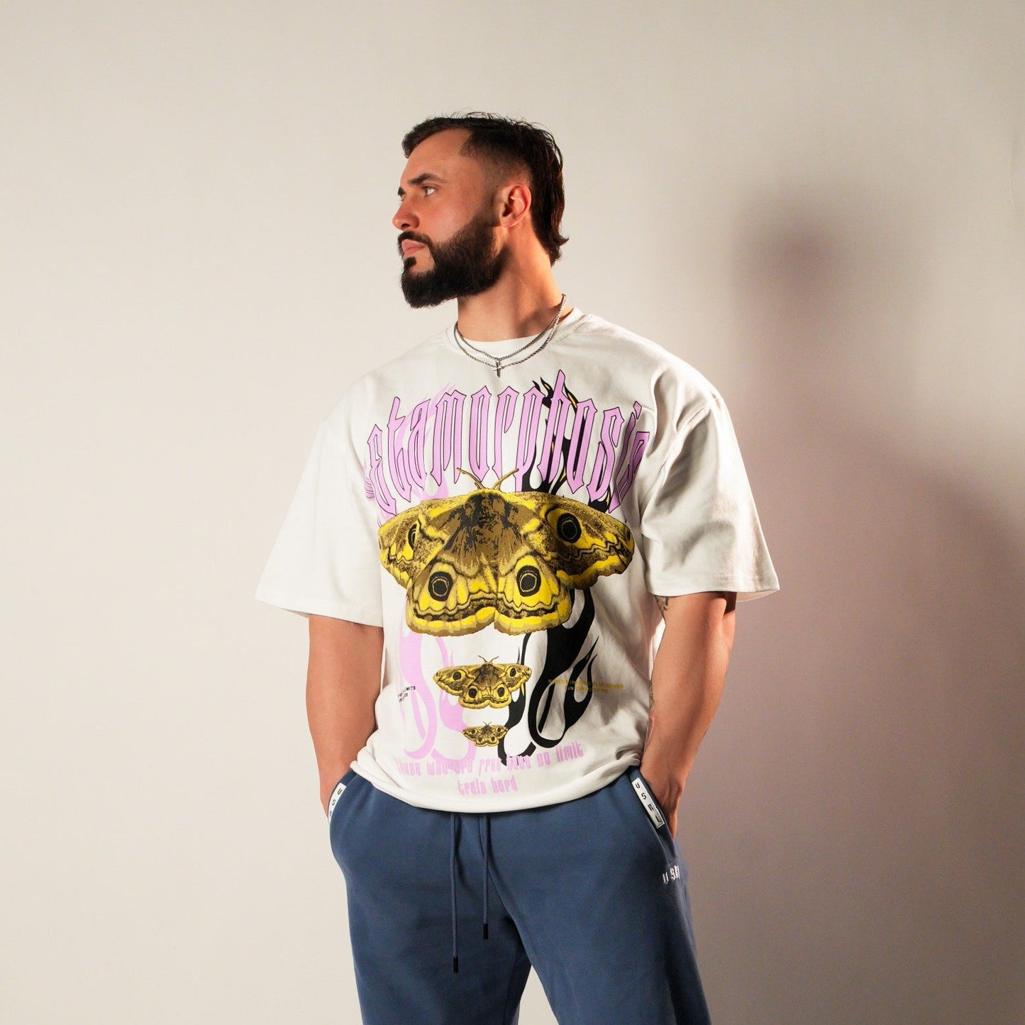 Metamorphosis (White) Ultra-Heavy Super Oversized T