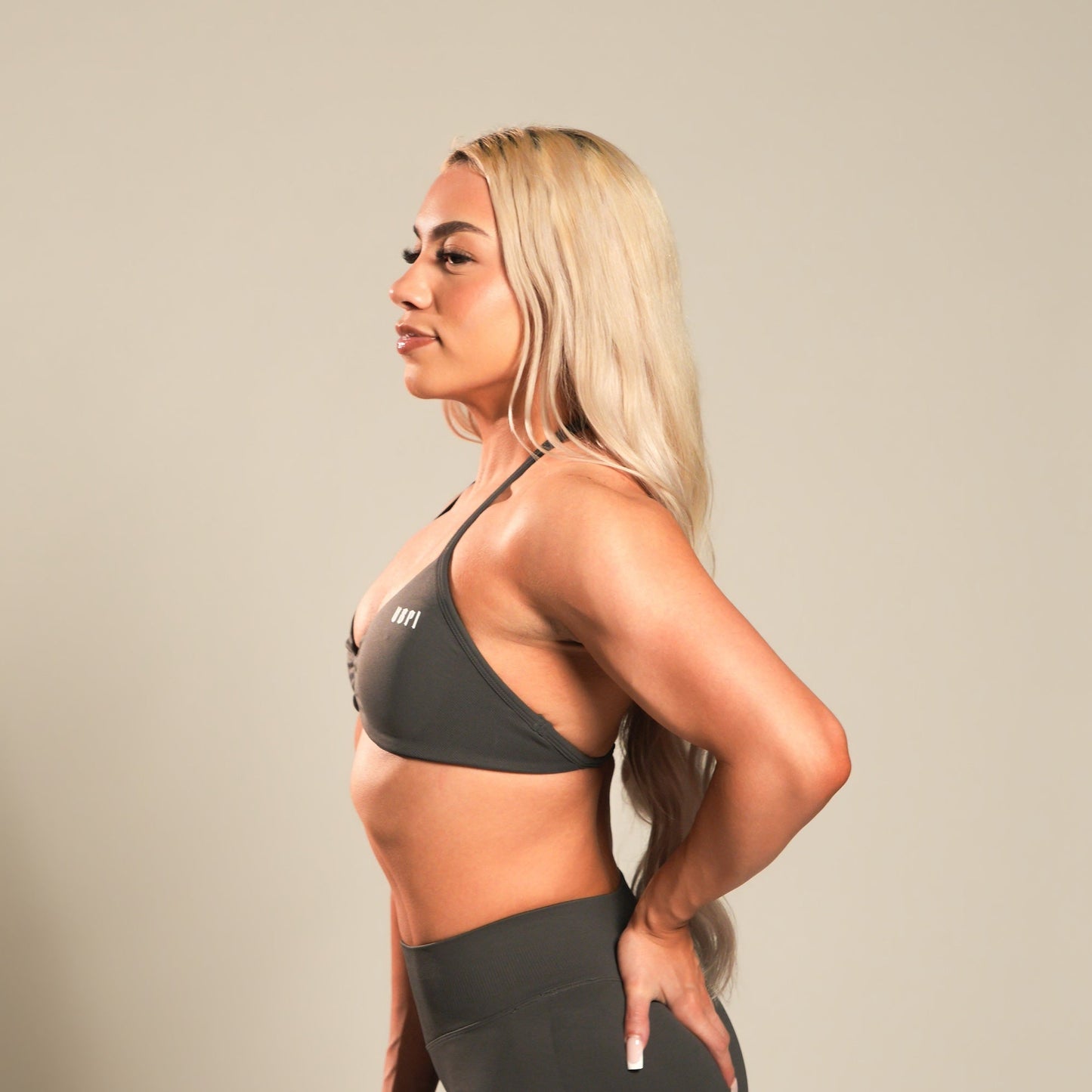 VSRL Halter Minimal Sports Bra (Shark Grey)