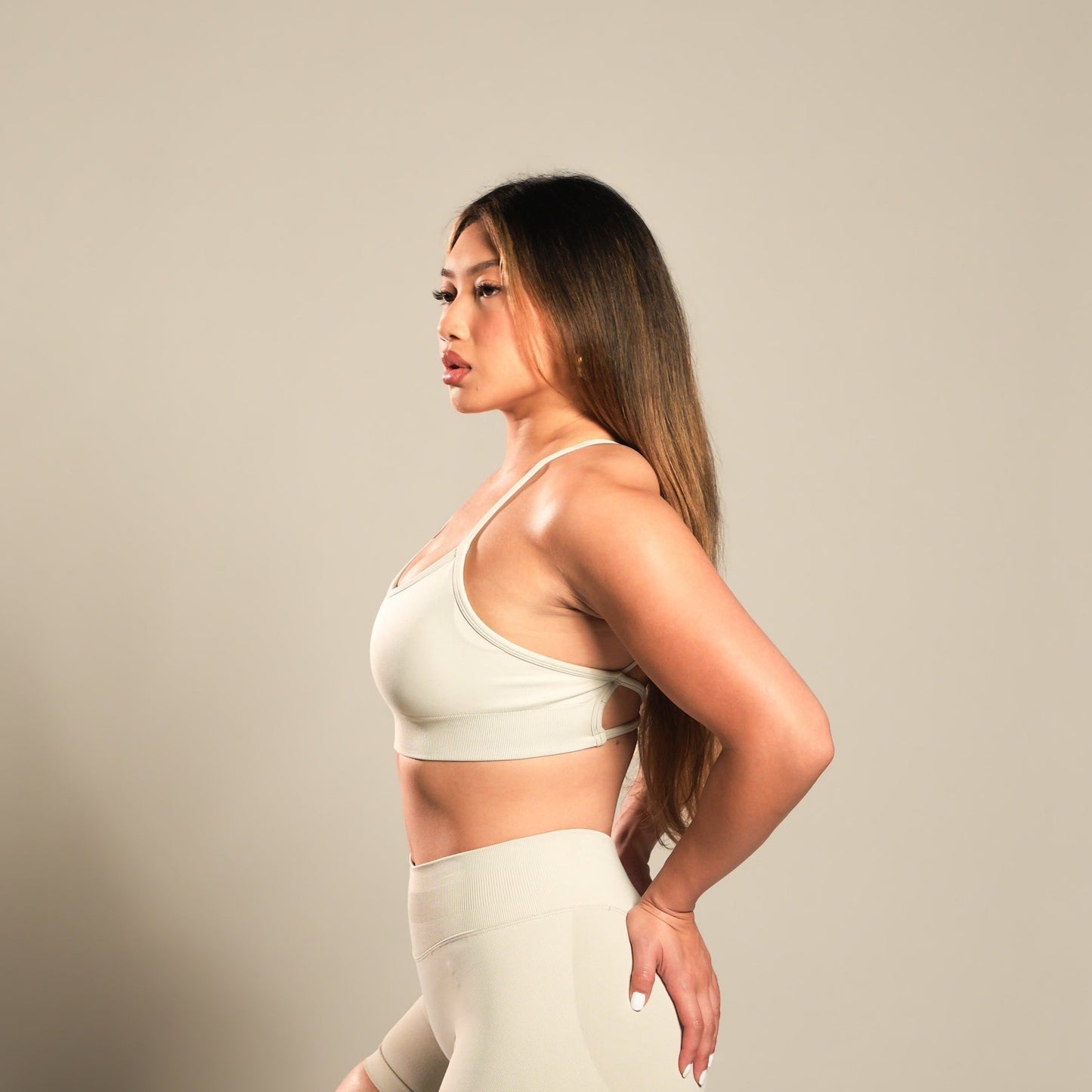 VSRL Crossback Sports Bra (Beige)