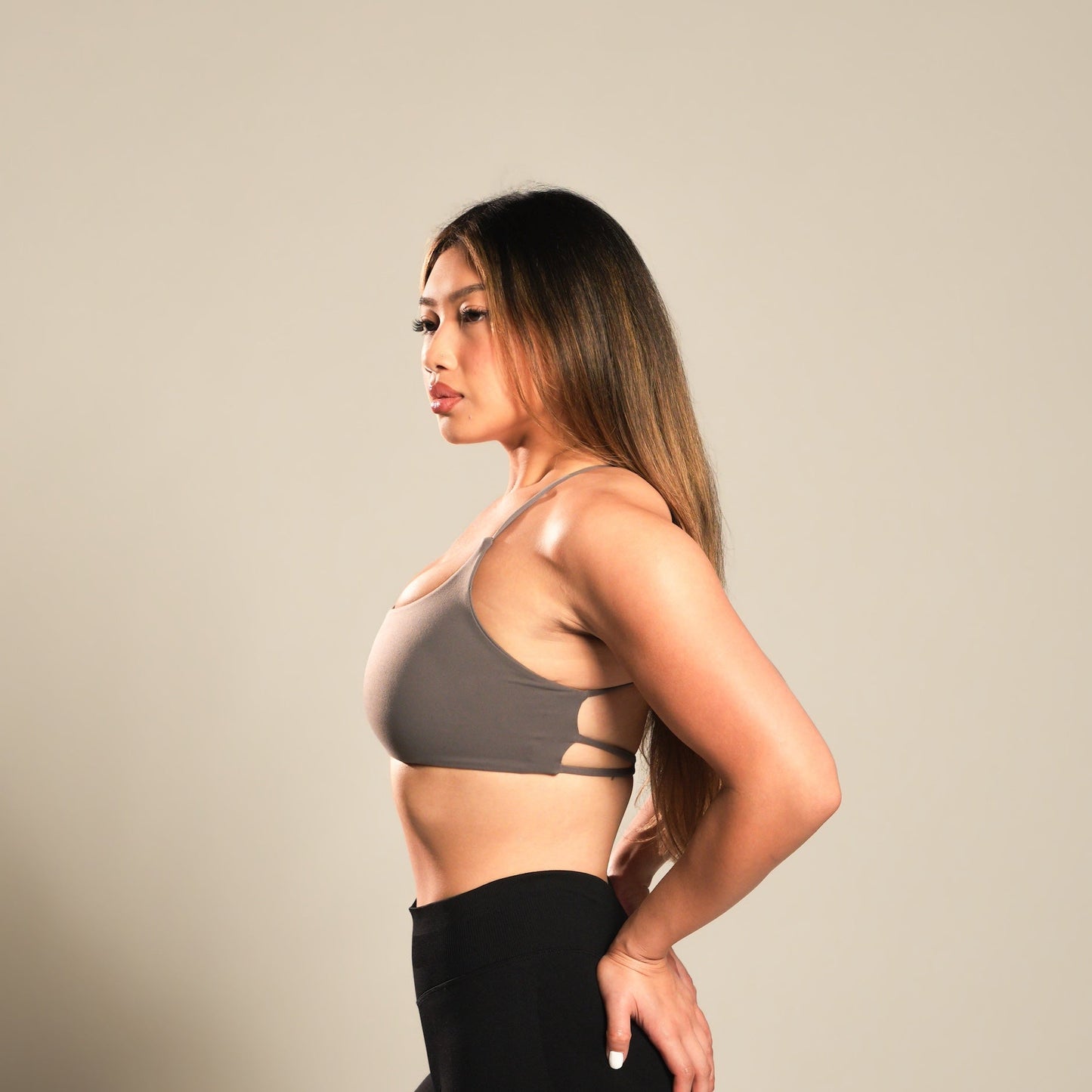 VSRL Curved Crossback Sports Bra (Dark Grey)