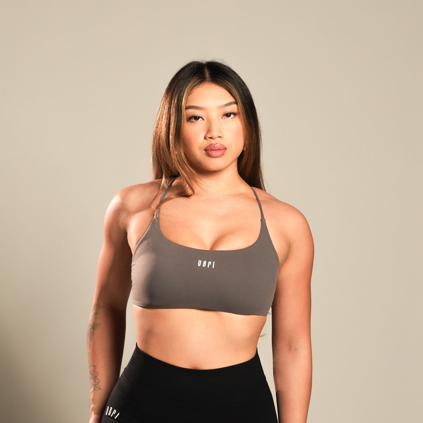 VSRL Curved Crossback Sports Bra (Dark Grey)
