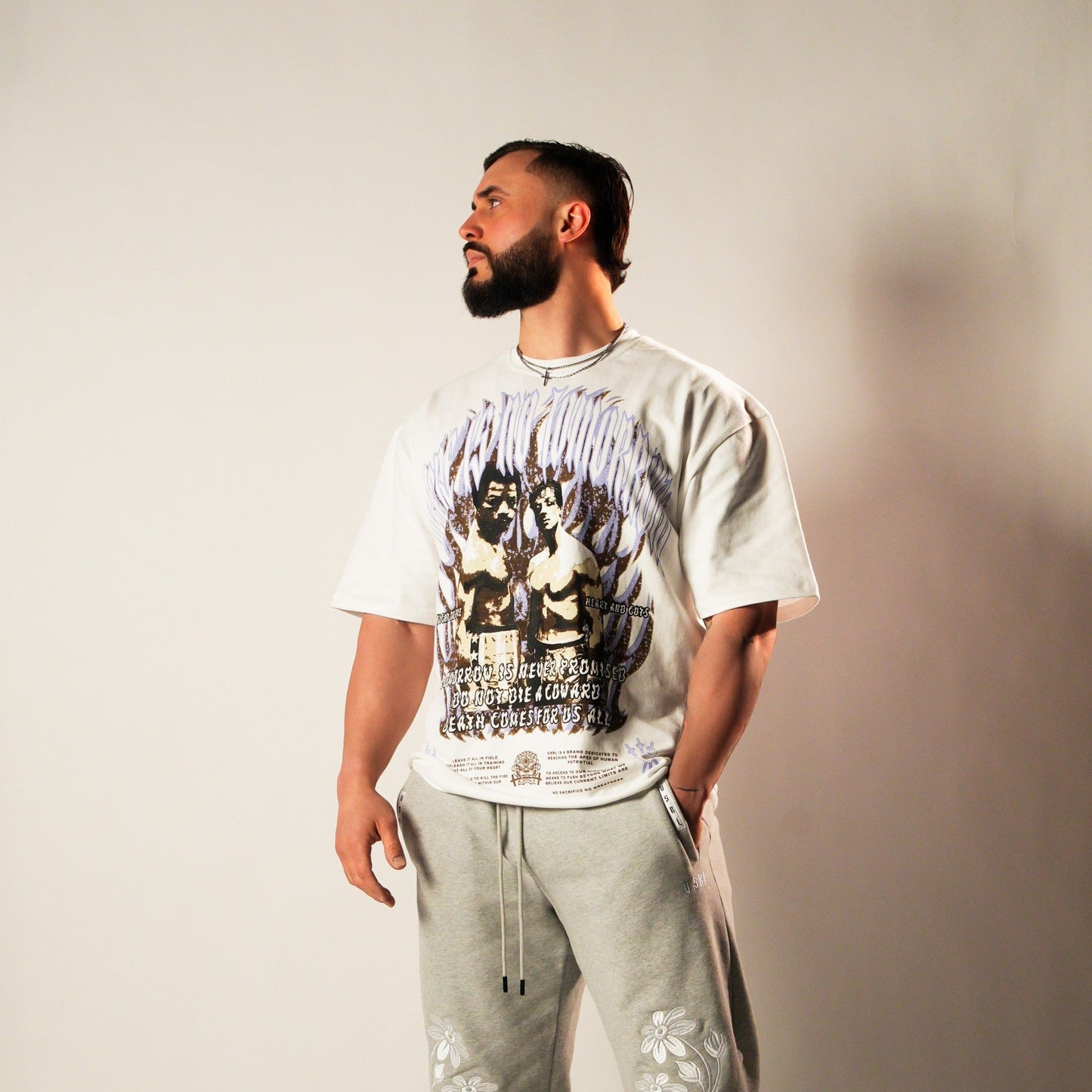 There Is No Tomorrow (White) Ultra-Heavy Super Oversized T