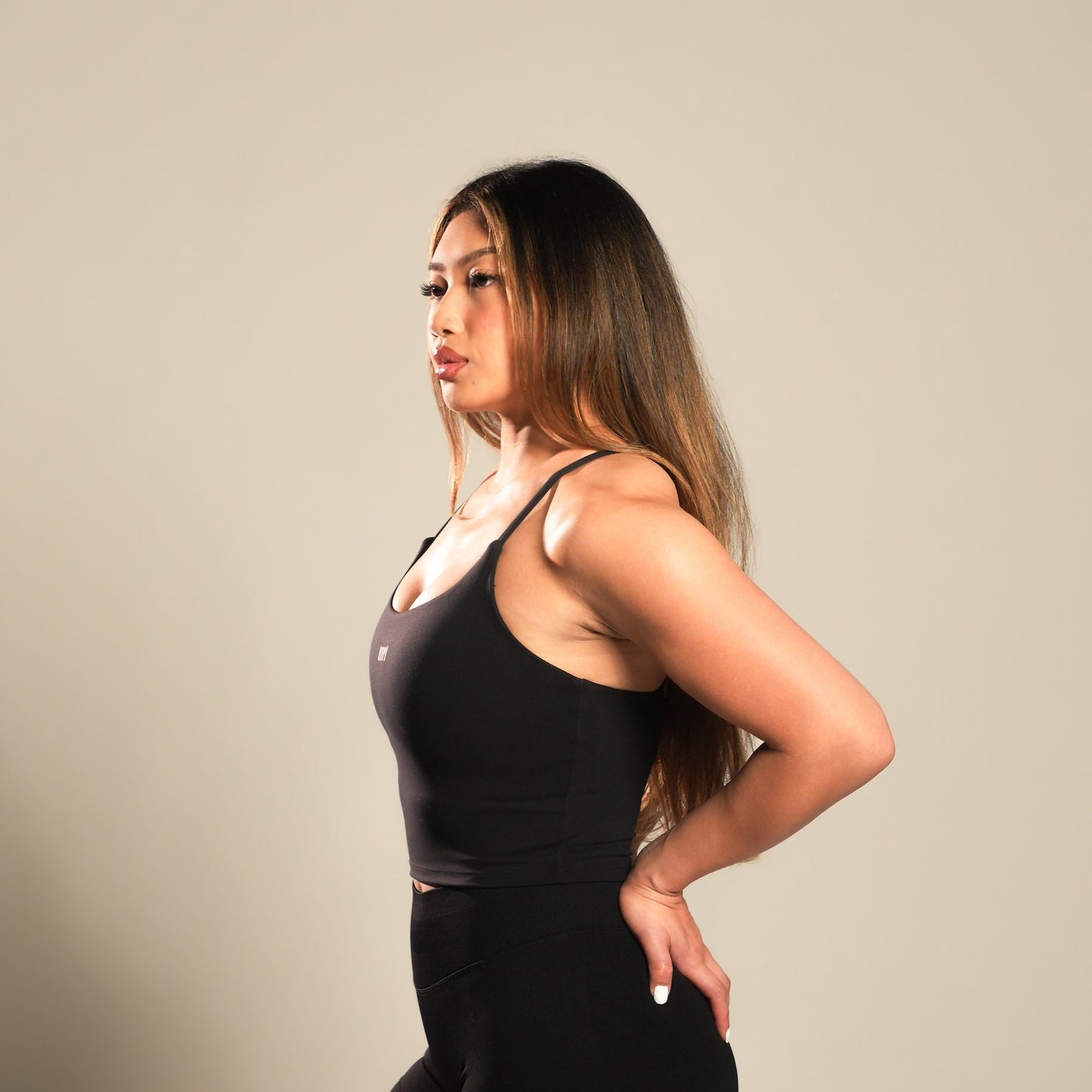 VSRL Strappy Crop Top (Black)