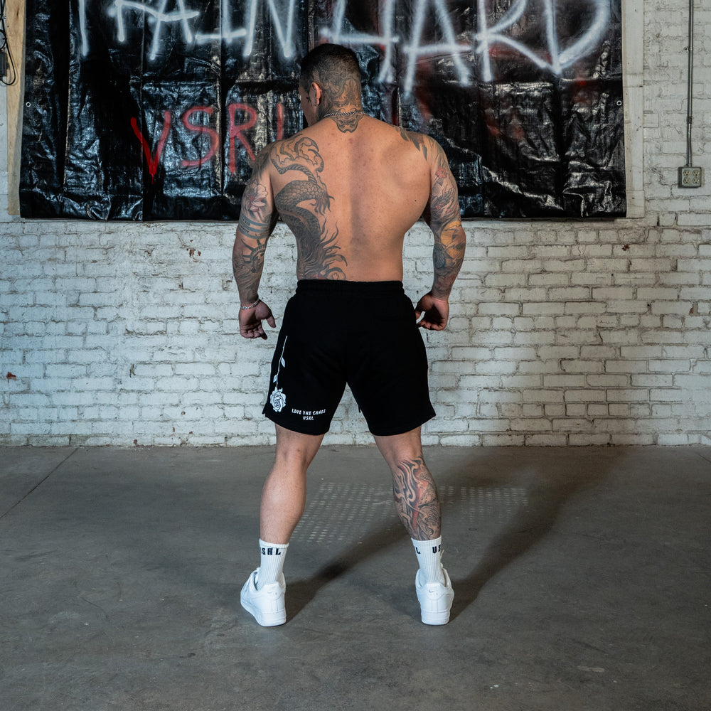 Love The Chaos (Black) Heavyweight Cotton Shorts