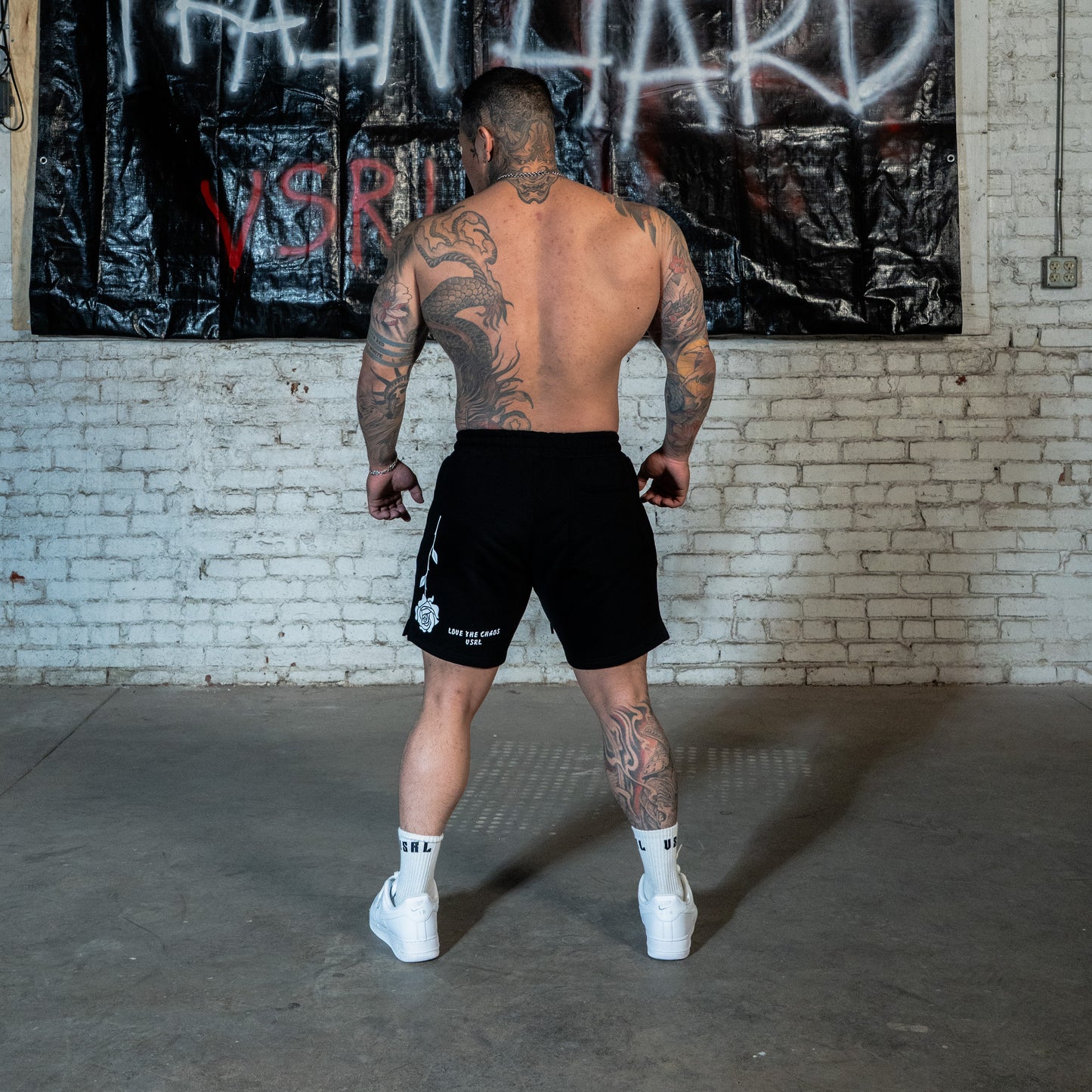 Love The Chaos (Black) Heavyweight Cotton Shorts