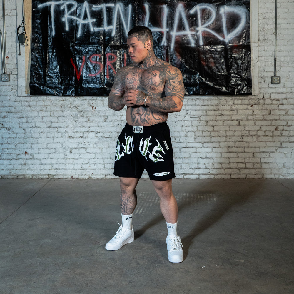 Love The Chaos (Black) Heavyweight Cotton Shorts