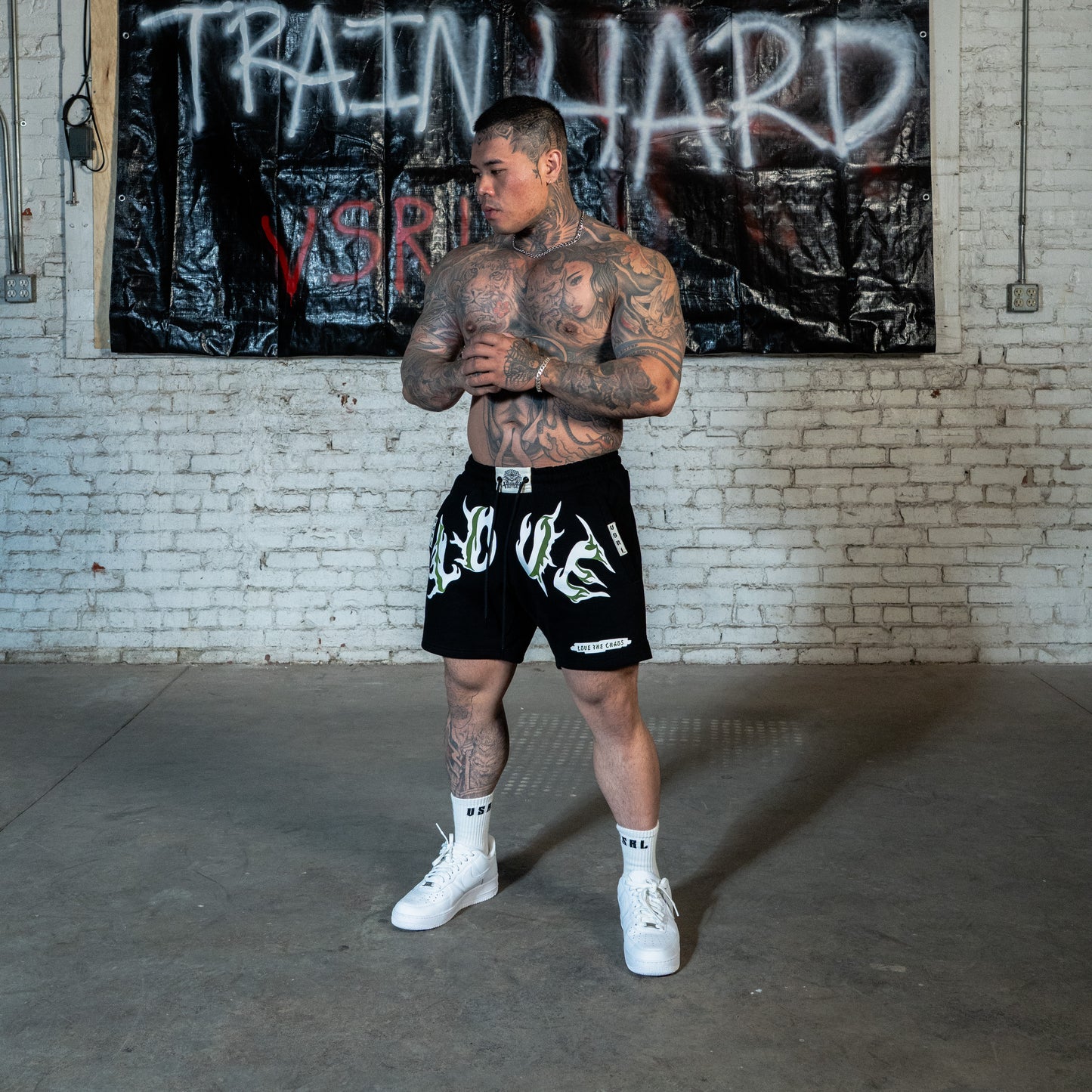 Love The Chaos (Black) Heavyweight Cotton Shorts