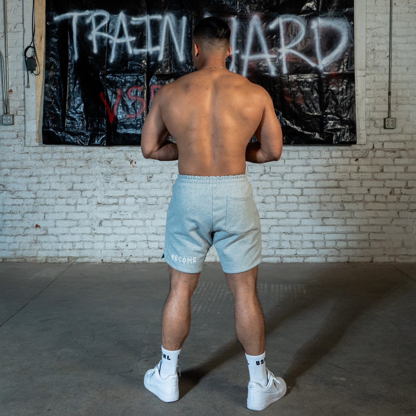 Ascend Through Training (Heather Grey) Heavyweight Cotton Shorts