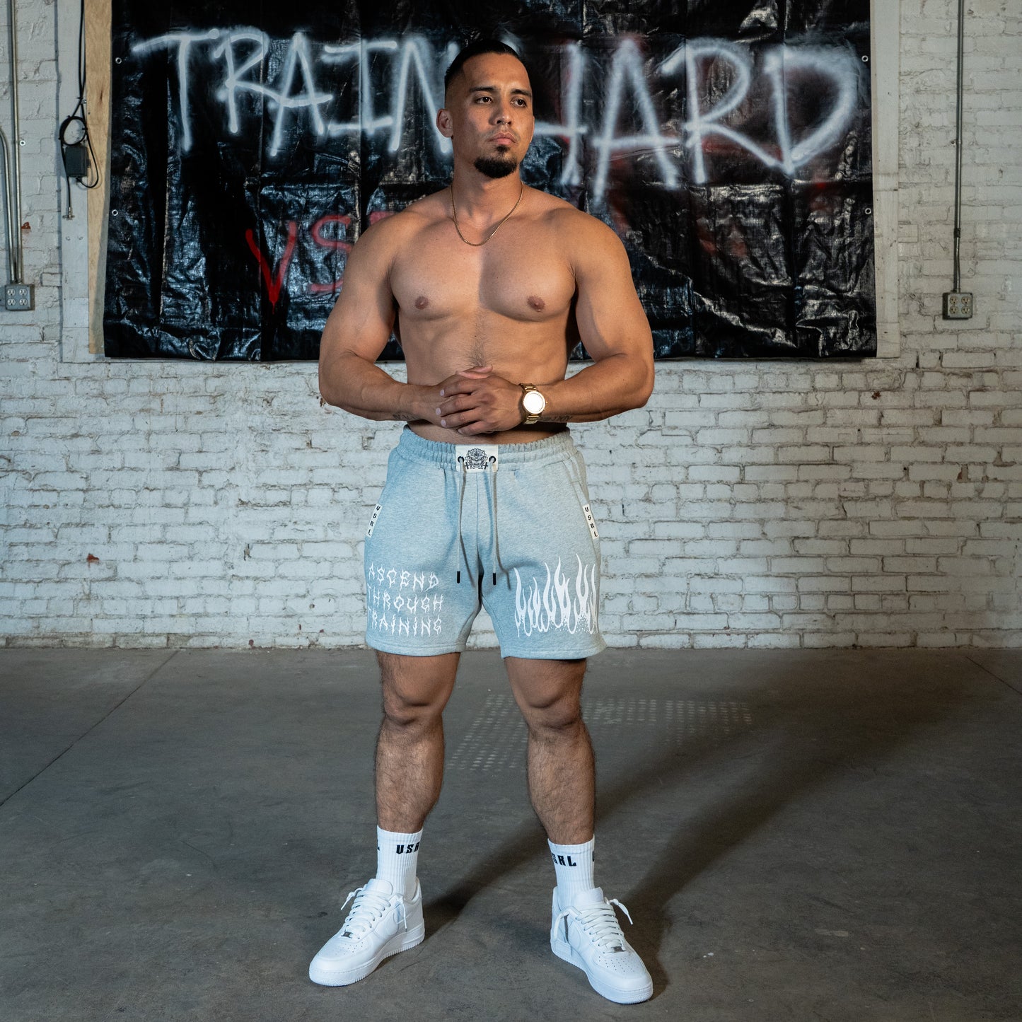 Ascend Through Training (Heather Grey) Heavyweight Cotton Shorts