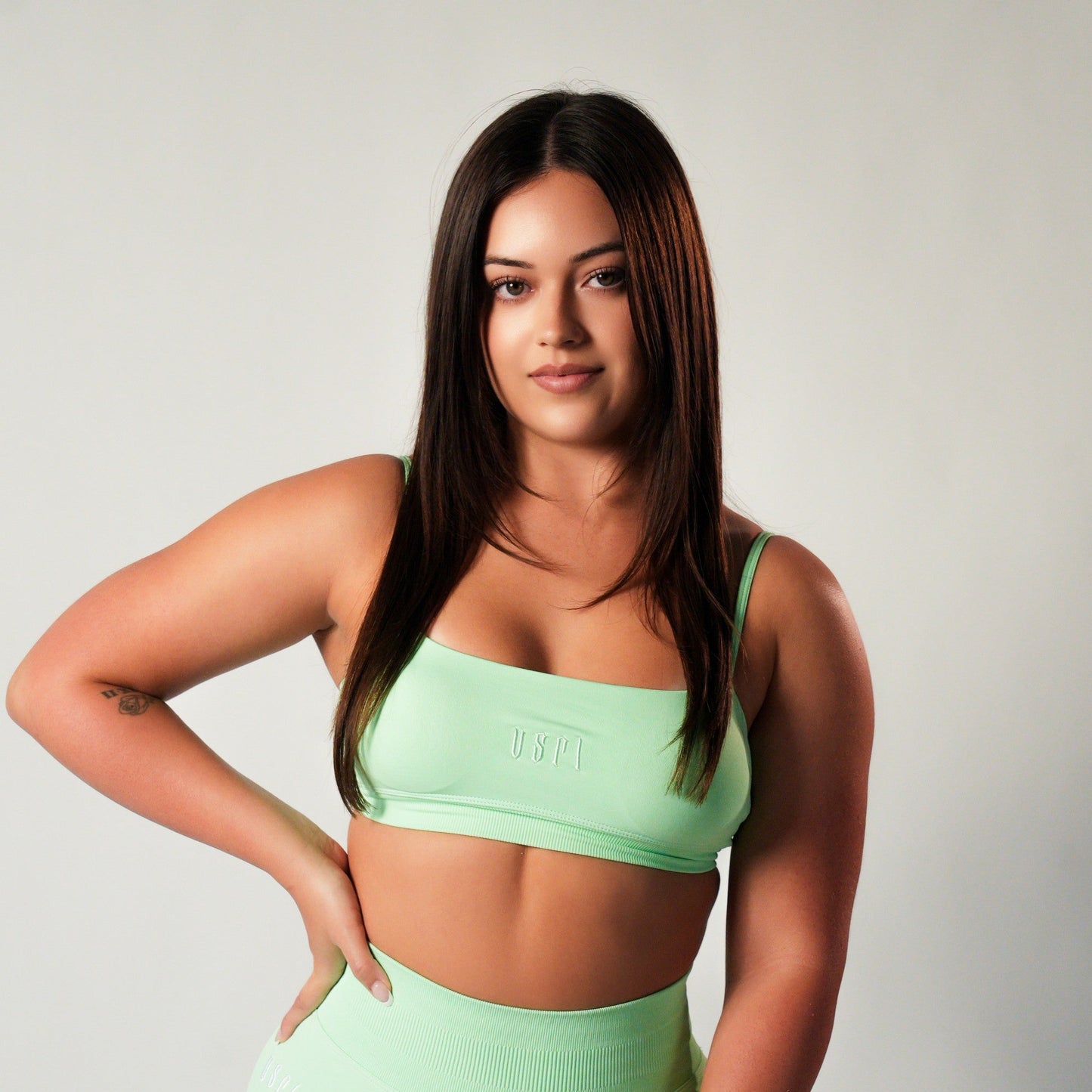 (Creamy Mint) Strappy Bandeau Active Bra