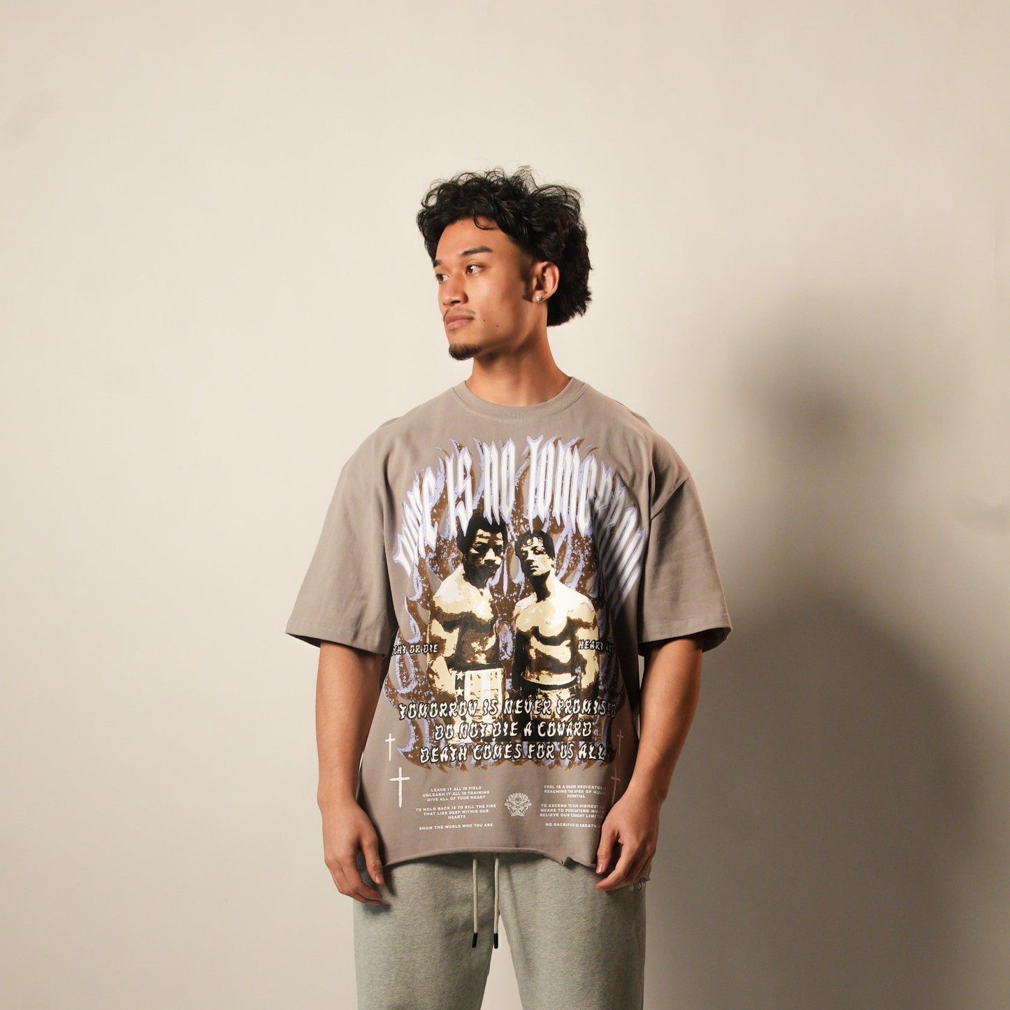 There Is No Tomorrow (Stone Grey) Ultra-Heavy Super Oversized T