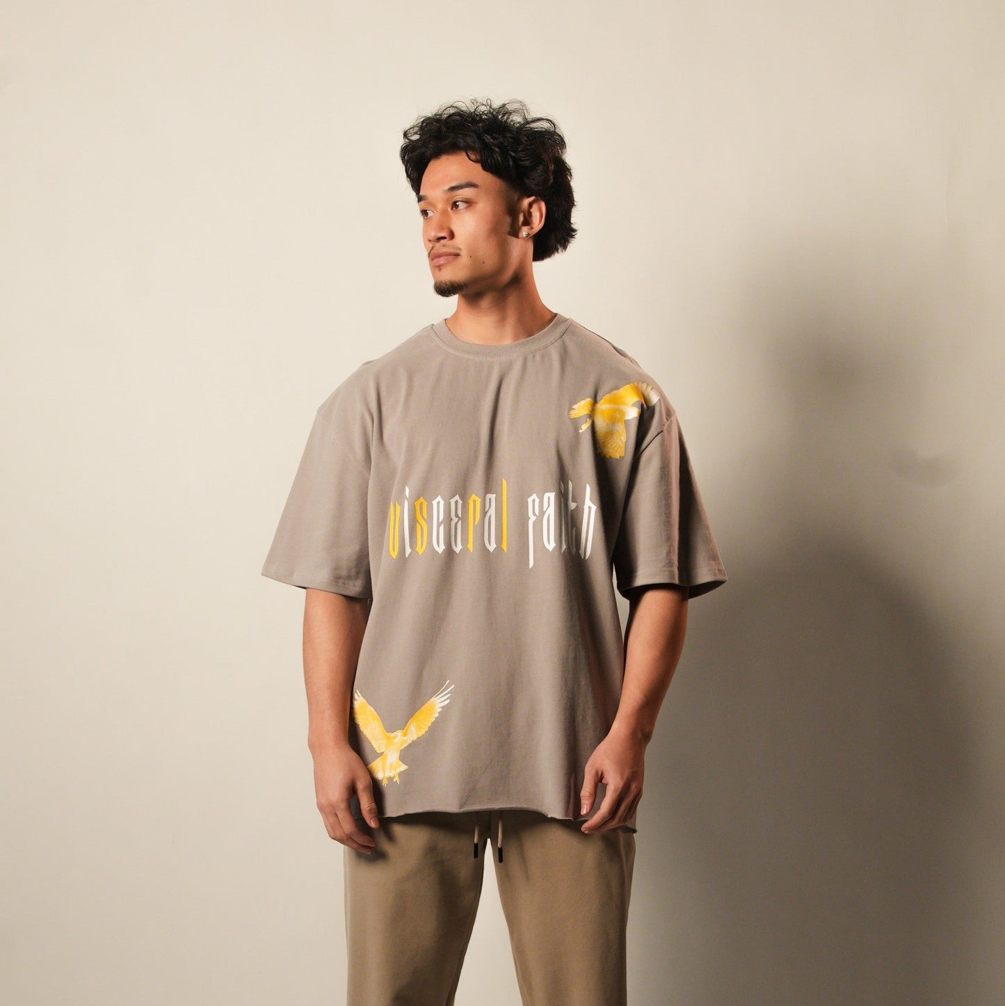 Visceral Faith (Stone Grey) Ultra-Heavy Super Oversized T