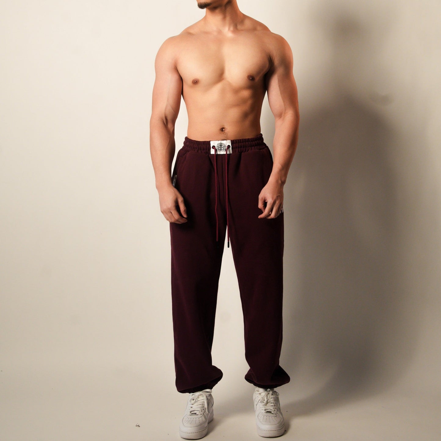 Wine Red Heavyweight Baggy Joggers