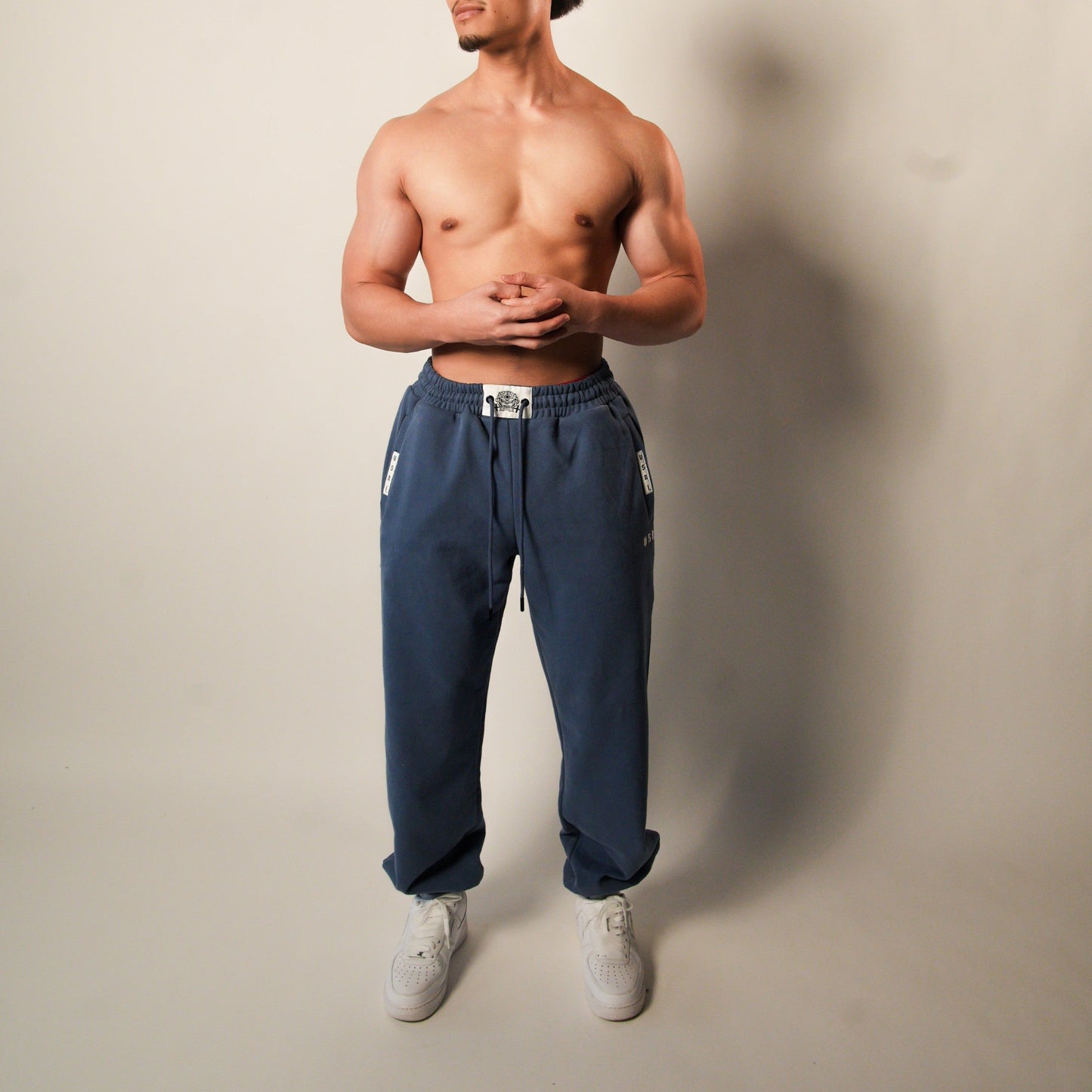 Ocean Blue Heavyweight Baggy Joggers