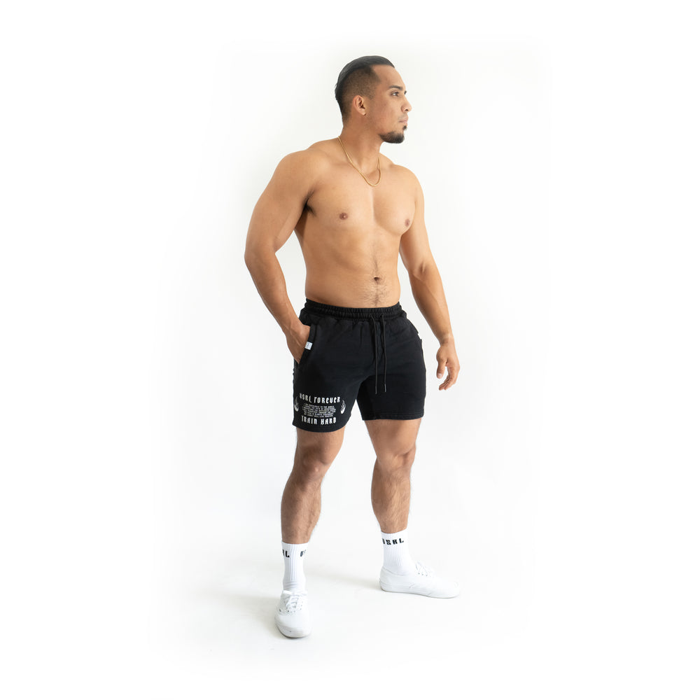 
                      
                        "Train Hard" Above-Knee Shorts
                      
                    