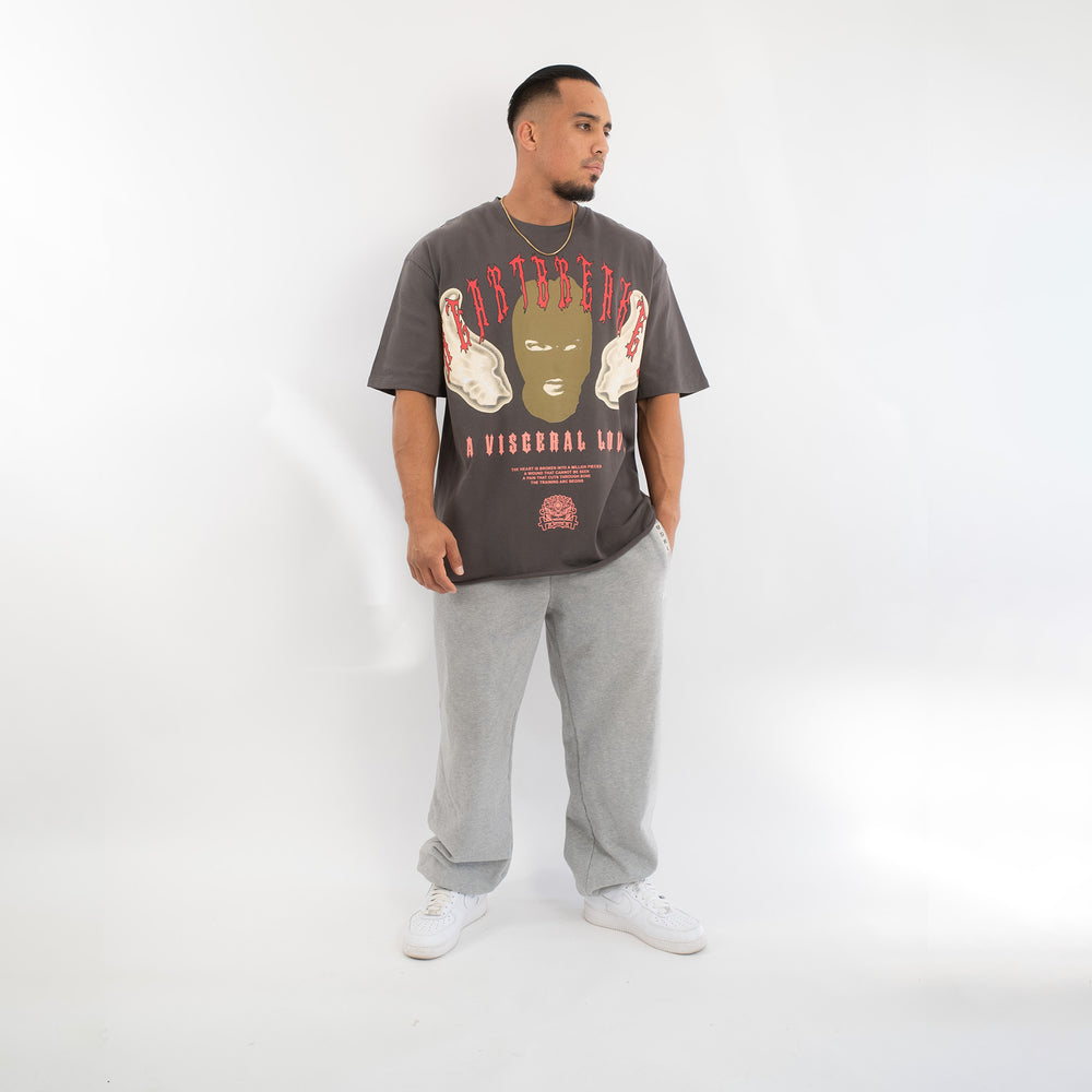 Heart Breaker (Grey) Ultra-Heavy Super Oversized T