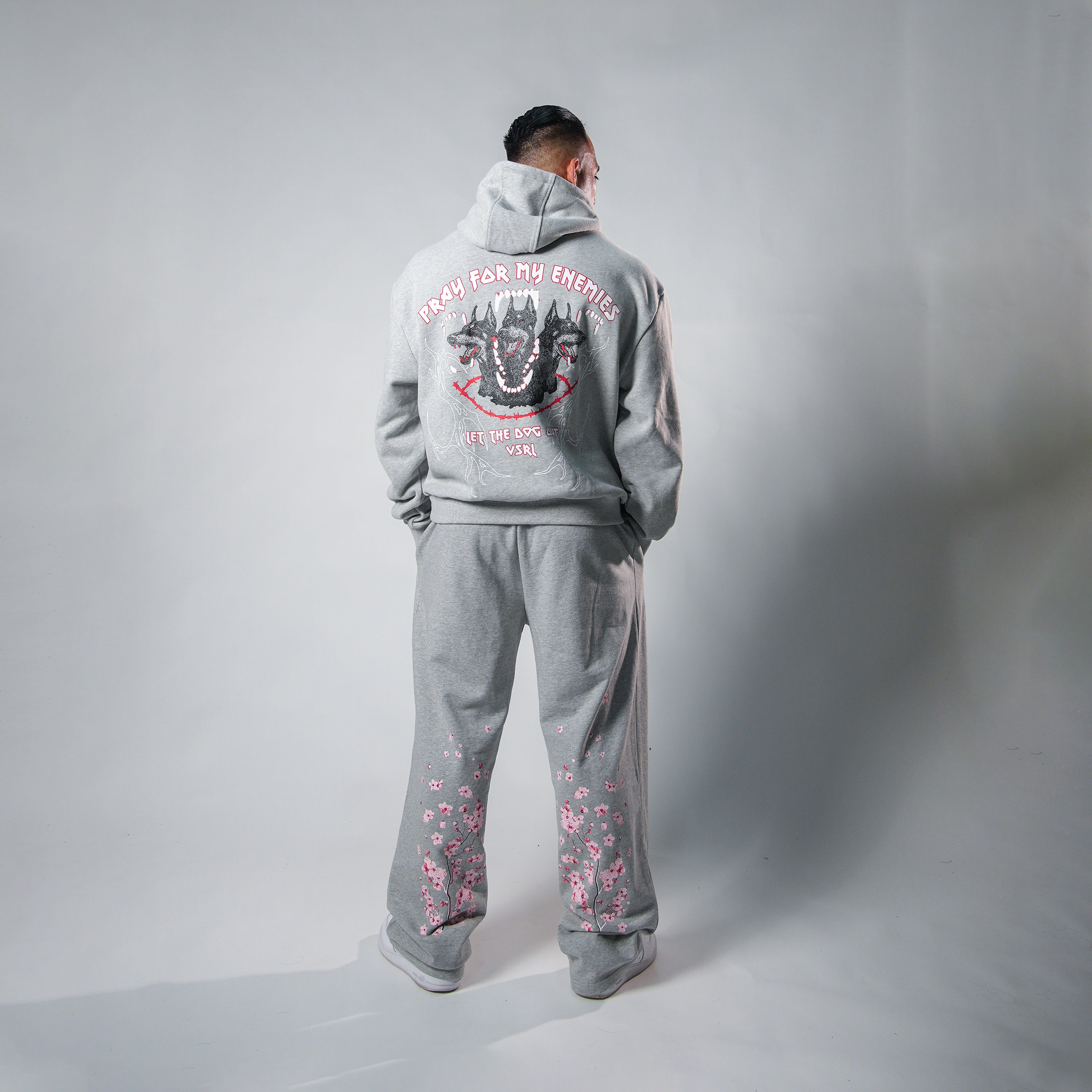 Blossom In Chaos (Heather Grey) Heavyweight Wide Leg Sweats – VSRL