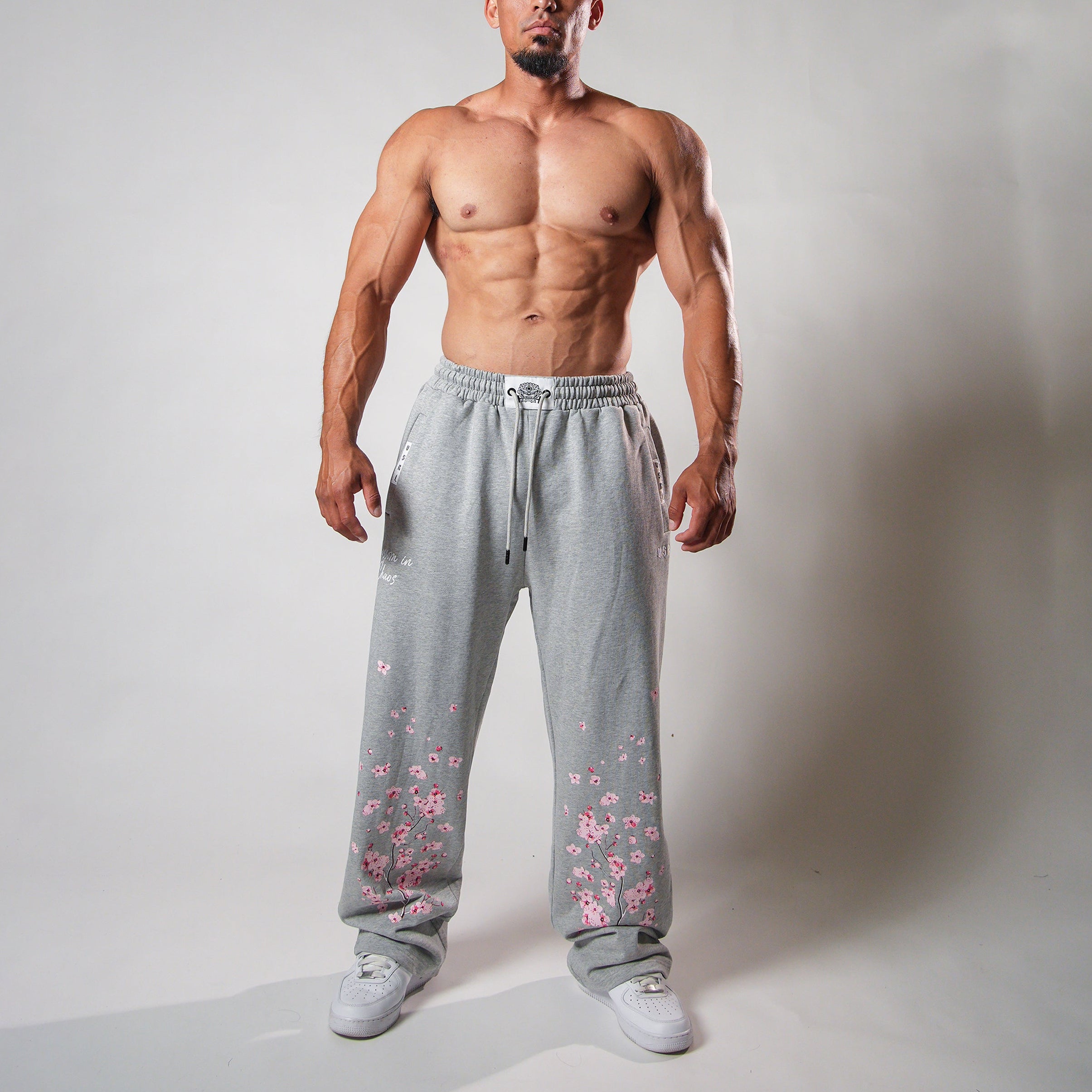 Blossom In Chaos (Heather Grey) Heavyweight Wide Leg Sweats – VSRL