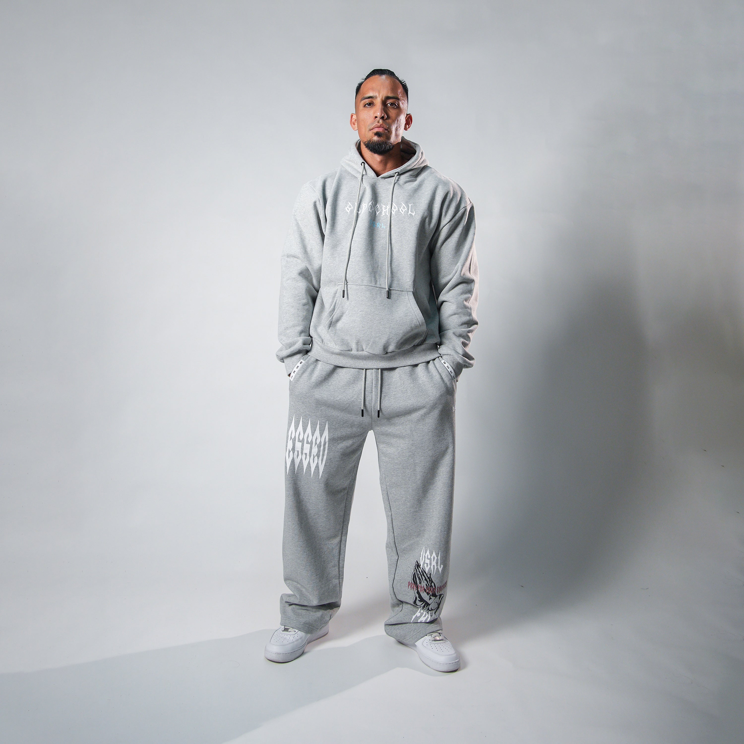 Blessed (Heather Grey) Heavyweight Wide Leg Sweats – VSRL