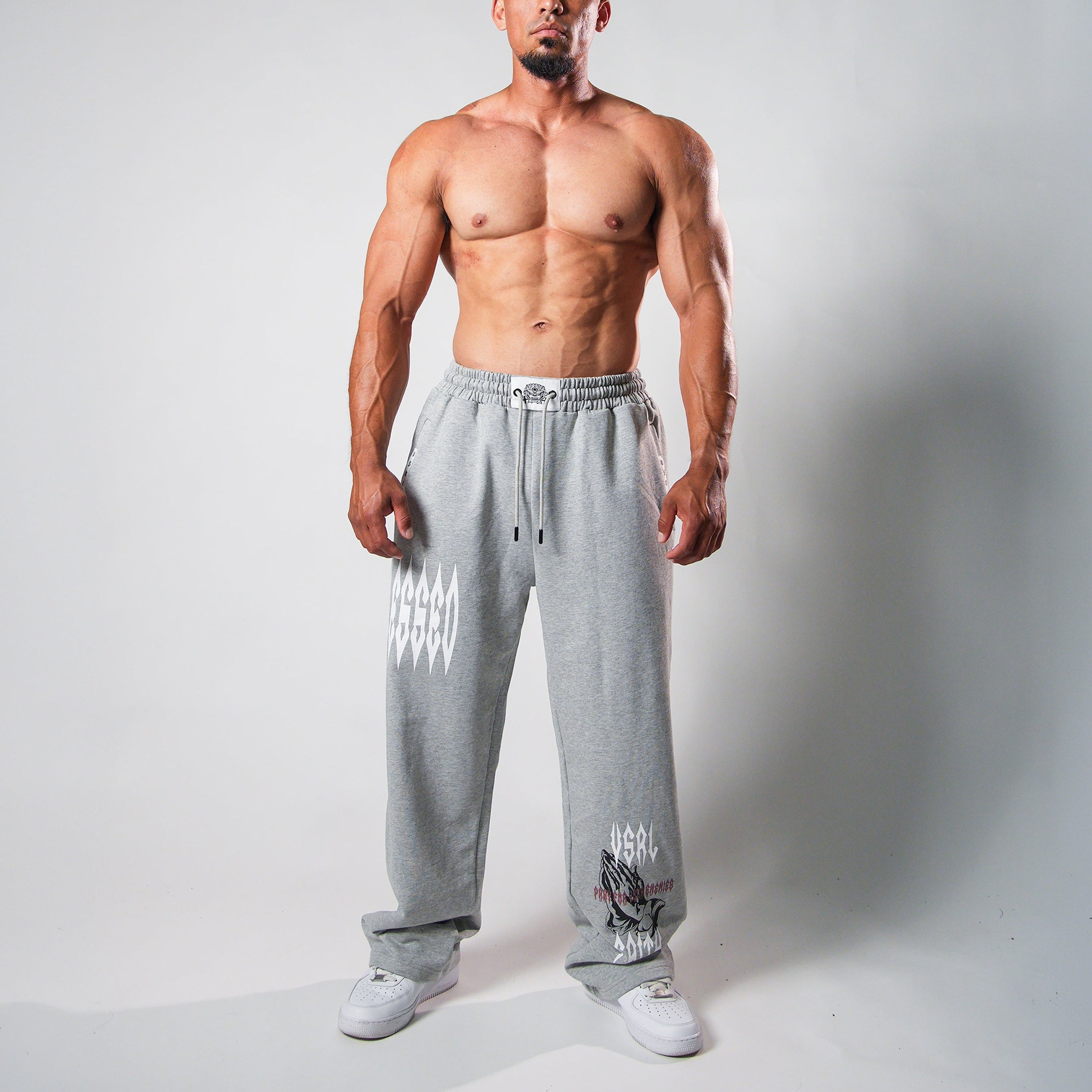 Blessed (Heather Grey) Heavyweight Wide Leg Sweats – VSRL