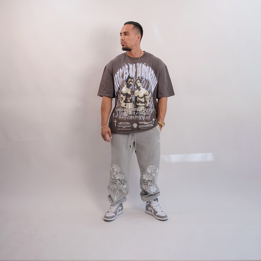 There Is No Tomorrow (Grey) Ultra-Heavy Super Oversized T