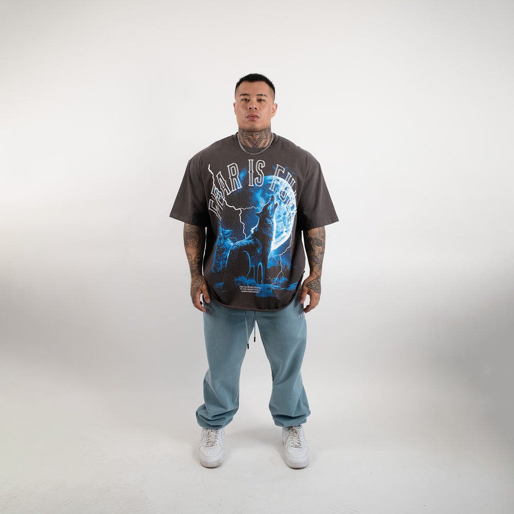 Fear Is Fuel (Grey) Ultra-Heavy Super Oversized T